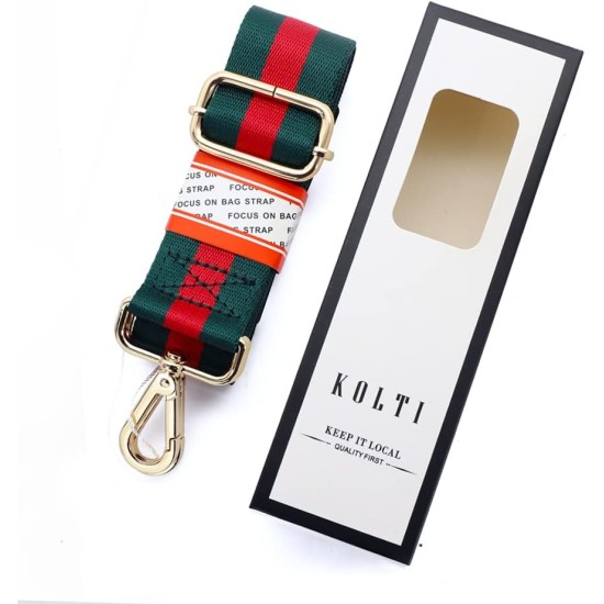 Kolti Sangle de rechange pour sac à main à rayures larges réglables Kolti Sangle de rechange pour sac à main à rayures larges réglables