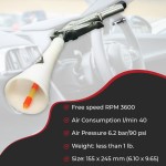 Pistolet de nettoyage d'air HI-TECH Vortex II – Outil de détail automatique professionnel pour un nettoyage en profondeur des intérieurs et des extérieurs – Utilise un compresseur d'air – Élimine rapidement la poussière, la saleté et la crasse