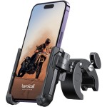 Lamicall Support de téléphone pour moto – [compatible avec l'appareil photo] [verrouillage 1 s] Support de téléphone pour vélo, pince de guidon pour vélo, scooter, cadeaux pour iPhone 17, 16, 15 Pro Max, Galaxy S25 Ultra, téléphones de 4,7 à 7 pouces