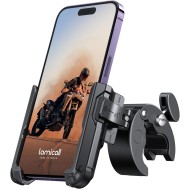 Lamicall Support de téléphone pour moto – [compatible avec l'appareil photo] [verrouillage 1 s] Support de téléphone pour vélo, pince de guidon pour vélo, scooter, cadeaux pour iPhone 17, 16, 15 Pro Max, Galaxy S25 Ultra, téléphones de 4,7 à 7 pouces