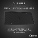 Rightcar Solutions Cadre de plaque d'immatriculation en silicone antirouille, résistant aux hochets, résistant aux intempéries, support de plaque d'immatriculation universel pour avant ou arrière, légal sur route, sans obstruction – Noir