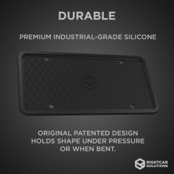 Rightcar Solutions Cadre de plaque d'immatriculation en silicone antirouille, résistant aux hochets, résistant aux intempéries, support de plaque d'immatriculation universel pour avant ou arrière, légal sur route, sans obstruction – Noir Rightcar Solutions Cadre de plaque d'immatriculation en silicone antirouille, résistant aux hochets, résistant aux intempéries, support de plaque d'immatriculation universel pour avant ou arrière, légal sur route, sans obstruction – Noir