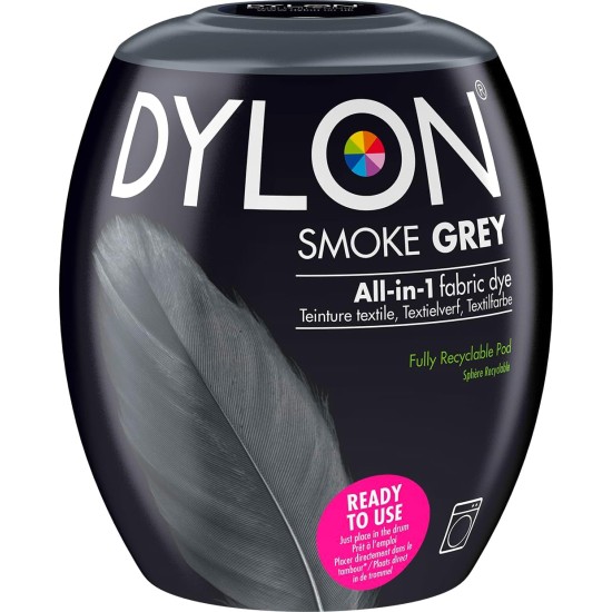 Dylon Teinture textile pour machine à laver pour vêtements et meubles doux, gris fumé, 350 g (lot de 1) (l'emballage peut varier) Dylon Teinture textile pour machine à laver pour vêtements et meubles doux, gris fumé, 350 g (lot de 1) (l'emballage peut varier)