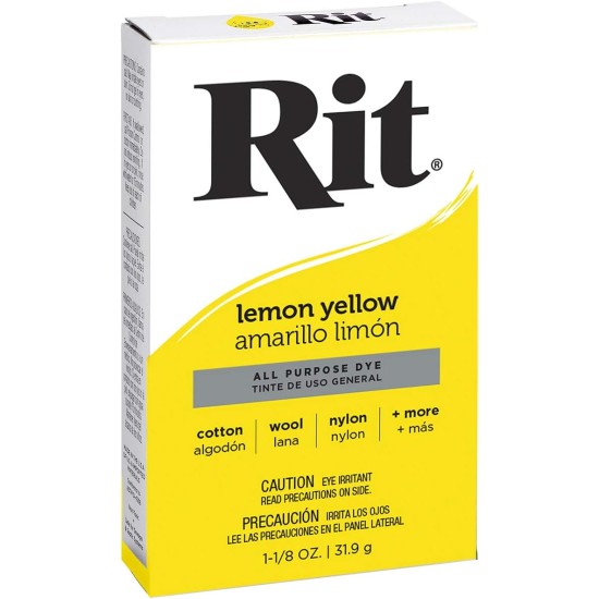 Teinture en poudre tout usage Rit, jaune citron Teinture en poudre tout usage Rit, jaune citron