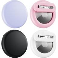 Compatible avec les Air Tags - Lot de 4 supports AirTag cachés Apple Kids pour enfants, support AirTag caché pour enfants avec broche invisible, anti-perte, pour enfants, personnes âgées, bagages, vêtements (noir blanc rose violet)