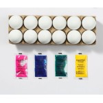 Viral, 24 œufs de Pâques blancs réutilisables, sachets de teinture et sacs de teinture d'œufs inclus Viral, 24 œufs de Pâques blancs réutilisables, sachets de teinture et sacs de teinture d'œufs inclus