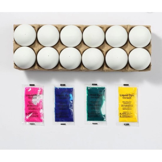 Viral, 24 œufs de Pâques blancs réutilisables, sachets de teinture et sacs de teinture d'œufs inclus Viral, 24 œufs de Pâques blancs réutilisables, sachets de teinture et sacs de teinture d'œufs inclus