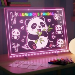 Planche à dessin LED pour enfants, planche à gribouiller lumineuse de 43,2 cm, tablette à dessin réutilisable qui brille dans le noir avec 7 couleurs, effaçable et sans gâchis, jouet artistique pour les 3 à 12 ans et plus, meilleur cadeau d'anniversaire p