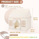 Tente de jeu d'intérieur pour enfants : avec tapis, guirlande de pompons, étoiles lumineuses – Tente de jeu d'intérieur pour fille, jouets pour enfants, cadeau d'anniversaire pour garçon et fille