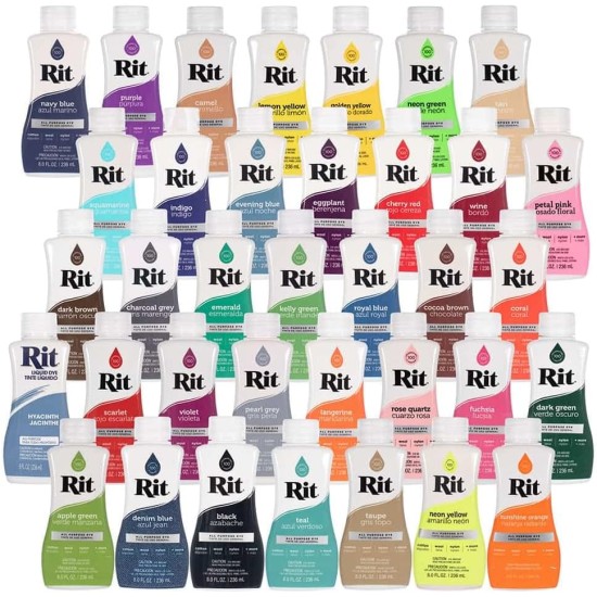 Kit d’échantillonneur de liquide Rit Dye - Large sélection de couleurs et d’échantillons de corde Kit d’échantillonneur de liquide Rit Dye - Large sélection de couleurs et d’échantillons de corde