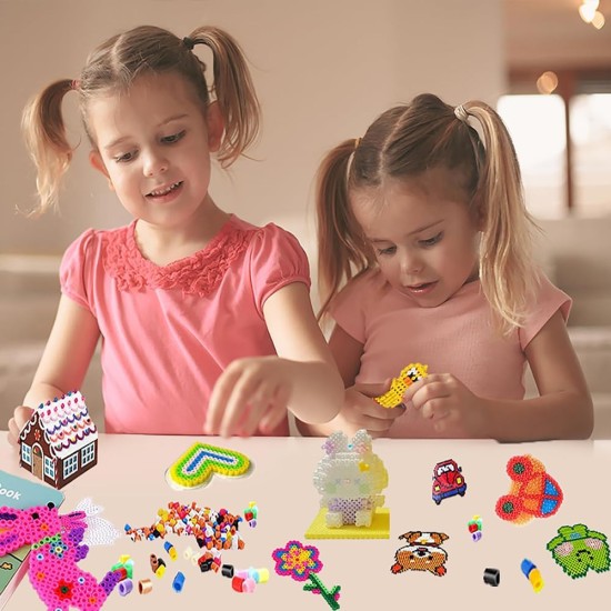 H&W Lot de 4 planches de perles fusibles de 5 mm, grands kits de panneaux perforés transparents, avec 4 papiers cadeau (WA3-Z1) H&W Lot de 4 planches de perles fusibles de 5 mm, grands kits de panneaux perforés transparents, avec 4 papiers cadeau (WA3-Z1)