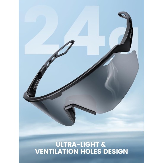 Lamicall 24g Lunettes de soleil de sport polarisées pour hommes femmes - Lunettes de soleil de protection UV400 Cadeaux pour la course à pied, le cyclisme, le baseball Lamicall 24g Lunettes de soleil de sport polarisées pour hommes femmes - Lunettes de soleil de protection UV400 Cadeaux pour la course à pied, le cyclisme, le baseball