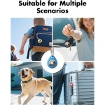 UNBREAKcable AirTag Support pour Apple – Lot de 4 étuis AirTag [Mousqueton professionnel] [Étanche] [Antichoc] Porte-clés AirTag en TPU pour enfants, animaux domestiques, clés, bagages, sacs à dos