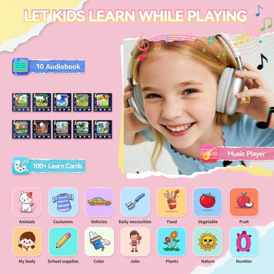 Montre intelligente pour filles de 4, 5, 6, 7, 8, 9, 10 ans, montre intelligente pour enfants avec 26 jeux de puzzle, écran tactile HD, lampe de poche, cartes d'apprentissage, livre audio, jouets pour tout-petits, cadeaux d'anniversaire de Noël Montre intelligente pour filles de 4, 5, 6, 7, 8, 9, 10 ans, montre intelligente pour enfants avec 26 jeux de puzzle, écran tactile HD, lampe de poche, cartes d'apprentissage, livre audio, jouets pour tout-petits, cadeaux d'anniversaire de Noël