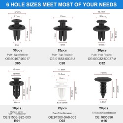 Clips de voiture et Rivets en plastique, 120 pièces, 6 tailles populaires, convient aux pare-chocs, aux ailes et à la plupart des modèles de voiture, idéal pour la fixation et le remplacement de la carrosserie Clips de voiture et Rivets en plastique, 120 pièces, 6 tailles populaires, convient aux pare-chocs, aux ailes et à la plupart des modèles de voiture, idéal pour la fixation et le remplacement de la carrosserie