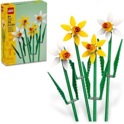 LEGO Jonquilles - Jouet de construction pour enfants, filles et garçons, à partir de 8 ans - Cadeau d'anniversaire pour les enfants - Jonquille artificielle pour décoration et exposition de chambre - 40747