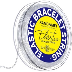 FANDAMEI Cordon élastique pour bracelet de 1 mm, cordon de perles extensibles en cristal pour la fabrication de bracelets, de bijoux, cordon élastique transparent extensible pour perles, fil transparent pour la fabrication de bracelets et de colliers