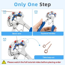 Pince boucleur en une seule étape pour la fabrication de bijoux, taille de boucle 1,5 mm-2,25 mm-3 mm, outil de boucleur de perles, pince de boucle de fil pour fil artisanal de calibre 24-18, brevetée