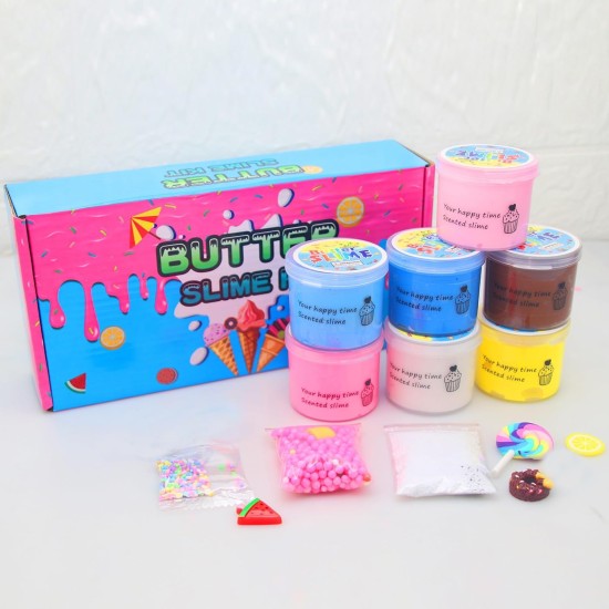 Paquet de 7 kits de slime au beurre de gâteau, kit de slime doux et non collant, cadeaux de fête pour filles et garçons Paquet de 7 kits de slime au beurre de gâteau, kit de slime doux et non collant, cadeaux de fête pour filles et garçons
