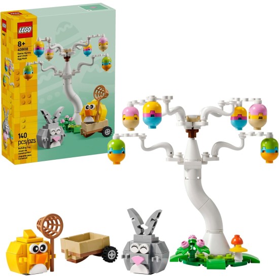 LEGO 40808 Jouet de construction de chasse aux œufs de lapin et de poussin pour filles et garçons – Ensemble de jeu printanier pour enfants à partir de 8 ans – Panier de remplissage ou idée cadeau pour Pâques – 40808