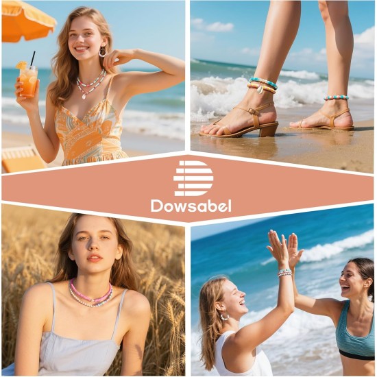 Dowsabel Kit de 3 boîtes de perles en argile pour fabrication de bracelets, 10 800 perles pour la fabrication de bijoux, perles de lettres pour bracelets d'amitié, cadeaux d'art et d'artisanat pour filles et adultes