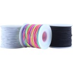 KONMAY Cordon de bracelet extensible de 1,0 mm, cordon élastique pour perles de poney, bracelets Kandi, colliers et loisirs créatifs, mixte, 50 mètres chacun