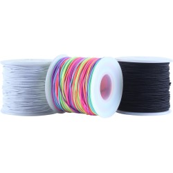 KONMAY Cordon de bracelet extensible de 1,0 mm, cordon élastique pour perles de poney, bracelets Kandi, colliers et loisirs créatifs, mixte, 50 mètres chacun