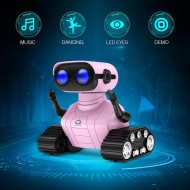 ALLCELE Jouet robot pour filles, robot RC rechargeable pour enfants, jouet télécommandé avec musique et yeux LED, cadeau pour enfants à partir de 3 ans – Rose