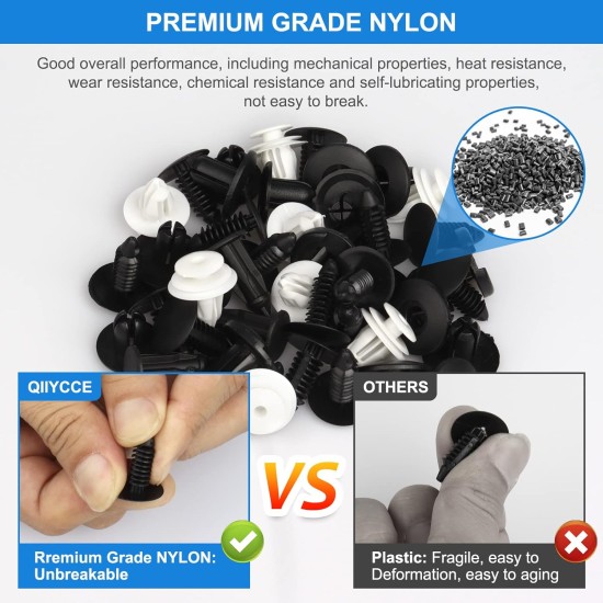 Clips de voiture et Rivets en plastique, 120 pièces, 6 tailles populaires, convient aux pare-chocs, aux ailes et à la plupart des modèles de voiture, idéal pour la fixation et le remplacement de la carrosserie Clips de voiture et Rivets en plastique, 120 pièces, 6 tailles populaires, convient aux pare-chocs, aux ailes et à la plupart des modèles de voiture, idéal pour la fixation et le remplacement de la carrosserie