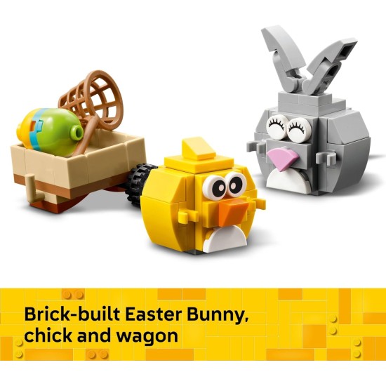 LEGO 40808 Jouet de construction de chasse aux œufs de lapin et de poussin pour filles et garçons – Ensemble de jeu printanier pour enfants à partir de 8 ans – Panier de remplissage ou idée cadeau pour Pâques – 40808