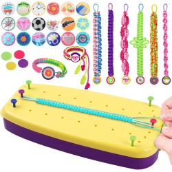 VIDIBESTY Kit de fabrication de bracelets extensibles pour filles de 6 à 12 ans, cordes élastiques, ensemble de jouets en vrac, outil de fabrication de bijoux d'amitié, cadeaux d'anniversaire de Noël populaires pour les enfants âgés de 7, 8, 9, 10, 11 ans