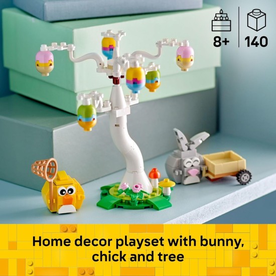 LEGO 40808 Jouet de construction de chasse aux œufs de lapin et de poussin pour filles et garçons – Ensemble de jeu printanier pour enfants à partir de 8 ans – Panier de remplissage ou idée cadeau pour Pâques – 40808