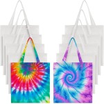 Silkfly Lot de 10 sacs fourre-tout en coton blanc pour articles de teinture à nouer pour grands groupes, projet de fête, bricolage artisanal Silkfly Lot de 10 sacs fourre-tout en coton blanc pour articles de teinture à nouer pour grands groupes, projet de fête, bricolage artisanal