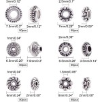 PH PandaHall 300 pièces 6 styles de perles d'espacement en argent antique, tubes d'espacement en alliage métallique tibétain, rondelles plates en forme de fleur, petites perles en vrac pour bracelets, colliers, boucles d'oreilles, fournitures de fabricati PH PandaHall 300 pièces 6 styles de perles d'espacement en argent antique, tubes d'espacement en alliage métallique tibétain, rondelles plates en forme de fleur, petites perles en vrac pour bracelets, colliers, boucles d'oreilles, fournitures de fabricati