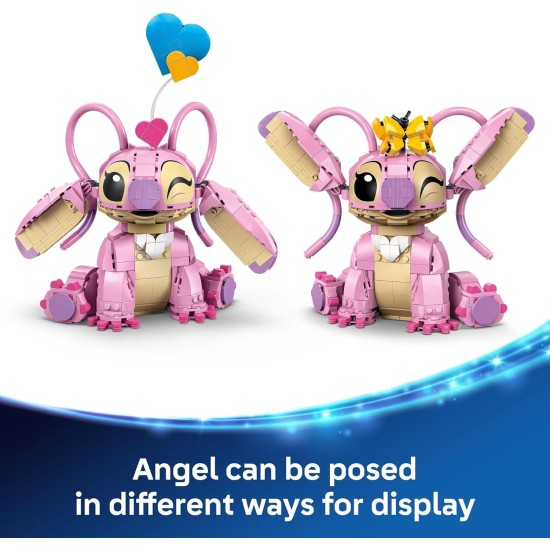 LEGO Disney Angel Lilo & Stitch Jouet pour enfants – Ensemble de décoration de chambre et de construction pour filles et garçons, à partir de 9 ans – Idée de cadeau d'anniversaire pour les jeunes fans qui aiment les objets Stitch et les jouets d'apprentis