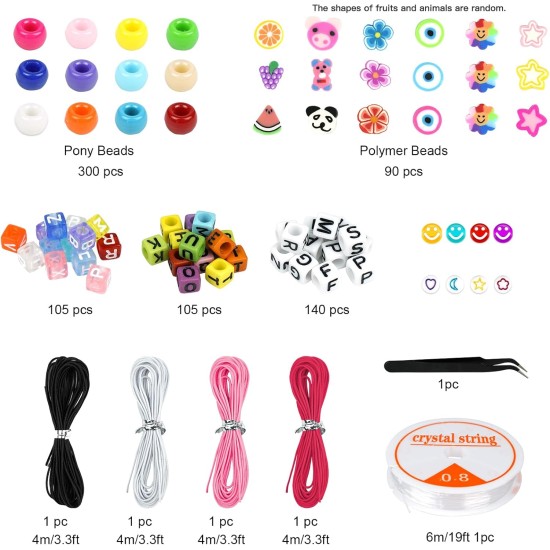 Dowsabel Kit de fabrication de bracelets, perles pour la fabrication de bracelets, poney, Kandi, argile polymère, visage souriant et perles de lettres pour la fabrication de bijoux, bricolage, cadeaux d'art et d'artisanat, jouets pour filles de 6 à 12 ans Dowsabel Kit de fabrication de bracelets, perles pour la fabrication de bracelets, poney, Kandi, argile polymère, visage souriant et perles de lettres pour la fabrication de bijoux, bricolage, cadeaux d'art et d'artisanat, jouets pour filles de 6 à 12 ans
