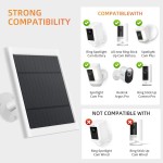 Panneau solaire pour caméra Ring, lot de 2 chargeurs solaires 4 W compatibles avec les projecteurs Rings et la toute nouvelle batterie de caméra extérieure Stick Up, câble de 3 m de long avec adaptateur de prise USB-C vers Ring Barrel Panneau solaire pour caméra Ring, lot de 2 chargeurs solaires 4 W compatibles avec les projecteurs Rings et la toute nouvelle batterie de caméra extérieure Stick Up, câble de 3 m de long avec adaptateur de prise USB-C vers Ring Barrel