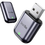 Burnt Sugar Adaptateur Carplay sans fil pour iPhone 2026 mis à niveau, design ultra mini USB pour Apple Car Play, conversion filaire en sans fil, GPS Plug & Play stable à faible décalage pour iOS 10+ et voitures à partir de 2016 (gris)