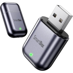 Burnt Sugar Adaptateur Carplay sans fil pour iPhone 2026 mis à niveau, design ultra mini USB pour Apple Car Play, conversion filaire en sans fil, GPS Plug & Play stable à faible décalage pour iOS 10+ et voitures à partir de 2016 (gris)