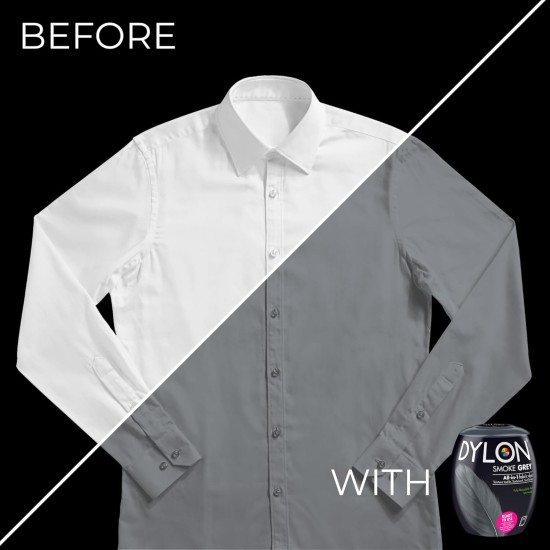 Dylon Teinture textile pour machine à laver pour vêtements et meubles doux, gris fumé, 350 g (lot de 1) (l'emballage peut varier) Dylon Teinture textile pour machine à laver pour vêtements et meubles doux, gris fumé, 350 g (lot de 1) (l'emballage peut varier)