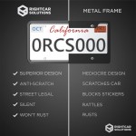 Rightcar Solutions Cadre de plaque d'immatriculation en silicone antirouille, résistant aux hochets, résistant aux intempéries, support de plaque d'immatriculation universel pour avant ou arrière, légal sur route, sans obstruction – Noir
