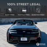 Rightcar Solutions Cadre de plaque d'immatriculation en silicone antirouille, résistant aux hochets, résistant aux intempéries, support de plaque d'immatriculation universel pour avant ou arrière, légal sur route, sans obstruction – Noir