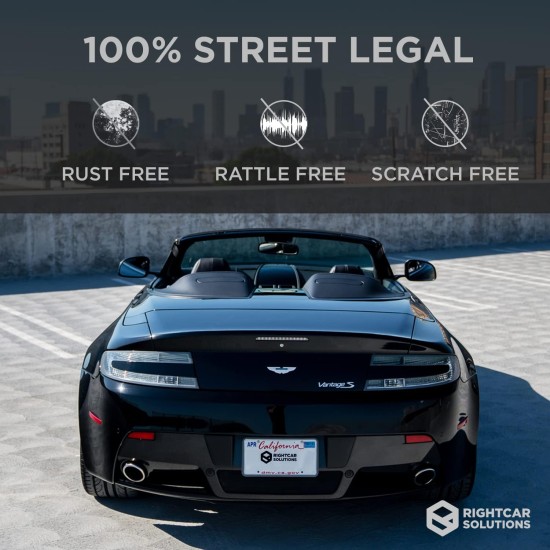 Rightcar Solutions Cadre de plaque d'immatriculation en silicone antirouille, résistant aux hochets, résistant aux intempéries, support de plaque d'immatriculation universel pour avant ou arrière, légal sur route, sans obstruction – Noir