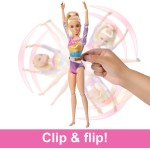 Poupée Barbie de gymnastique et accessoires, coffret de jeu avec poupée mannequin blonde, clip en C pour action de retournement, poutre d'équilibre, combinaison d'échauffement et plus encore Poupée Barbie de gymnastique et accessoires, coffret de jeu avec poupée mannequin blonde, clip en C pour action de retournement, poutre d'équilibre, combinaison d'échauffement et plus encore