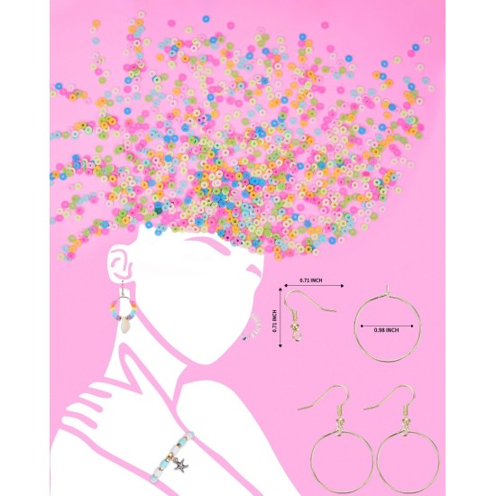LovelyMoon Kit de fabrication de bracelets 5000 pièces de perles plates en argile Preppy pour la fabrication de bijoux d'amitié, perles Heishi en polymère avec breloques, cadeaux pour adolescentes, loisirs créatifs pour filles de 6, 7, 8, 9, 10, 11, 12 an LovelyMoon Kit de fabrication de bracelets 5000 pièces de perles plates en argile Preppy pour la fabrication de bijoux d'amitié, perles Heishi en polymère avec breloques, cadeaux pour adolescentes, loisirs créatifs pour filles de 6, 7, 8, 9, 10, 11, 12 an