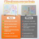 Tableau de notes LED avec couleurs, tablette à dessin de 16 pouces, 6 modes et 8 couleurs, planche à dessin lumineuse, jouet pour enfants avec 13 effets de lumière, cadeaux d'anniversaire pour filles et garçons de 3 ans et plus, livre de traçage (blanc) Tableau de notes LED avec couleurs, tablette à dessin de 16 pouces, 6 modes et 8 couleurs, planche à dessin lumineuse, jouet pour enfants avec 13 effets de lumière, cadeaux d'anniversaire pour filles et garçons de 3 ans et plus, livre de traçage (blanc)