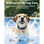 UNBREAKcable AirTag Support pour Apple – Lot de 4 étuis AirTag [Mousqueton professionnel] [Étanche] [Antichoc] Porte-clés AirTag en TPU pour enfants, animaux domestiques, clés, bagages, sacs à dos