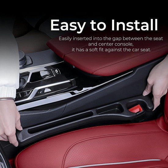 Lot de 2 remplisseurs d'espace pour siège de voiture, organiseur de remplissage de coutures latérales sans chute avec support de téléphone, ajustement universel pour combler l'espace entre le siège et la console, parfait pour voiture, SUV, camion Lot de 2 remplisseurs d'espace pour siège de voiture, organiseur de remplissage de coutures latérales sans chute avec support de téléphone, ajustement universel pour combler l'espace entre le siège et la console, parfait pour voiture, SUV, camion