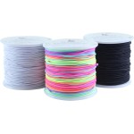 KONMAY Cordon de bracelet extensible de 1,0 mm, cordon élastique pour perles de poney, bracelets Kandi, colliers et loisirs créatifs, mixte, 50 mètres chacun