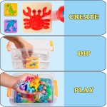 Aqua Fairy Kit de gel d'eau pour enfants, kit de jouets magiques d'elfe d'eau avec 12 couleurs, 18 moules, 6 paquets de poudre magique, créez votre propre kit d'elfe magique, kits d'artisanat d'animaux aquatiques pour enfants